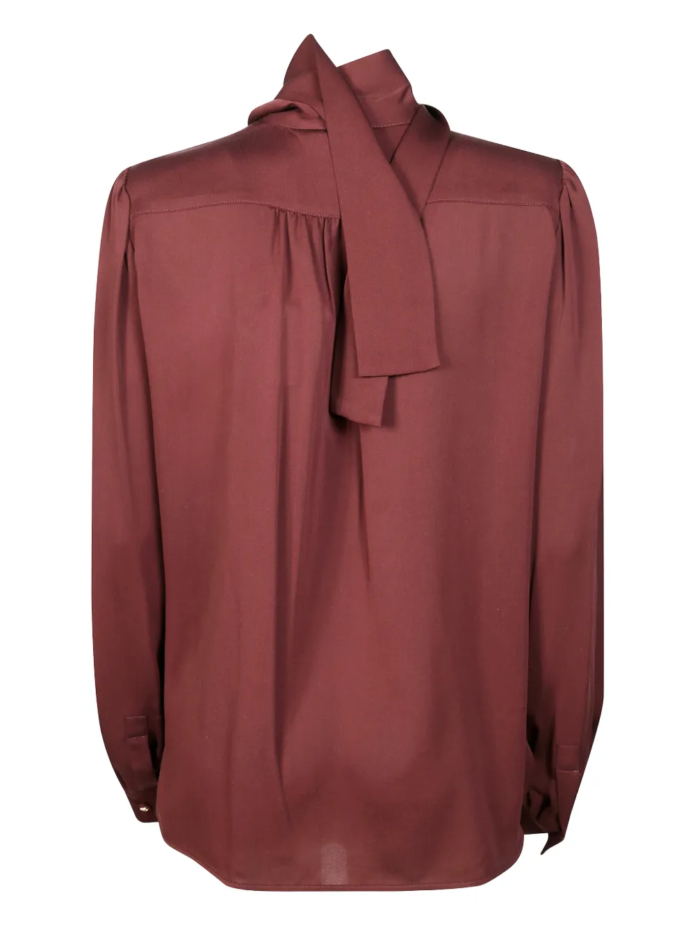 Max Mara Melania Tie-neck Buttoned Shirt In Brown
