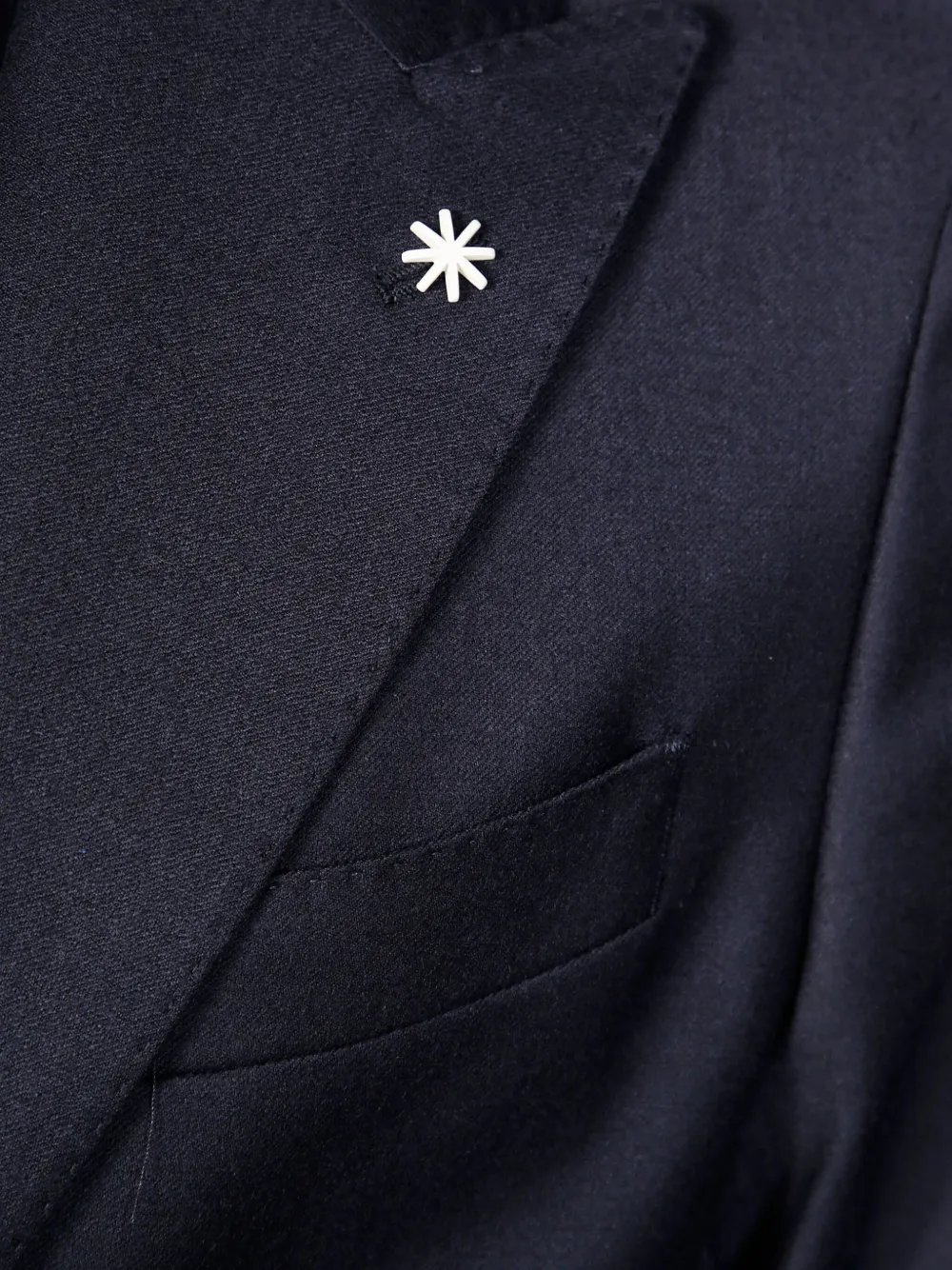 Manuel Ritz Lapel-pin Wool Suit In Blue