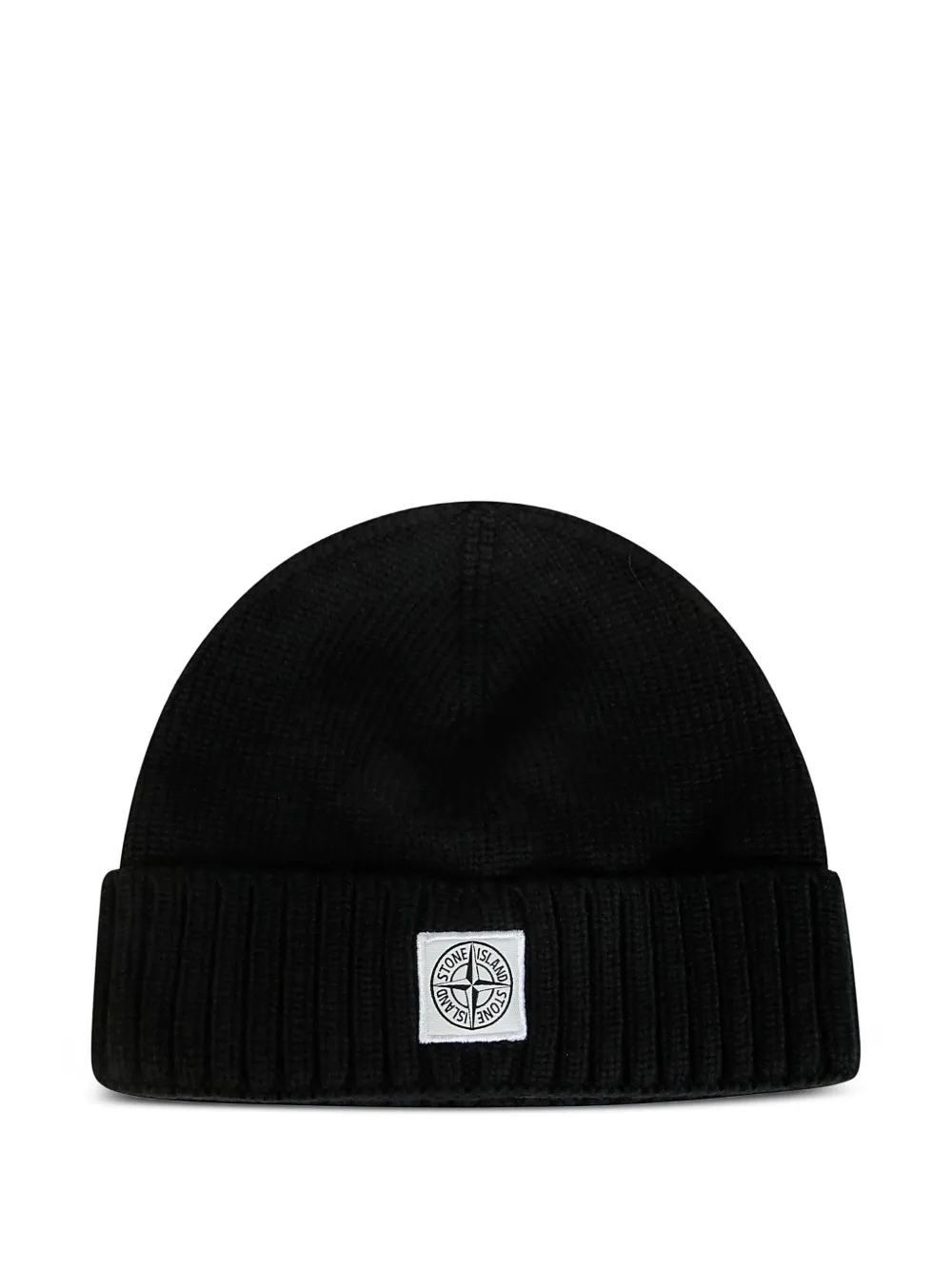 Stone Island Junior logo patch berretto | Black | Image 1
