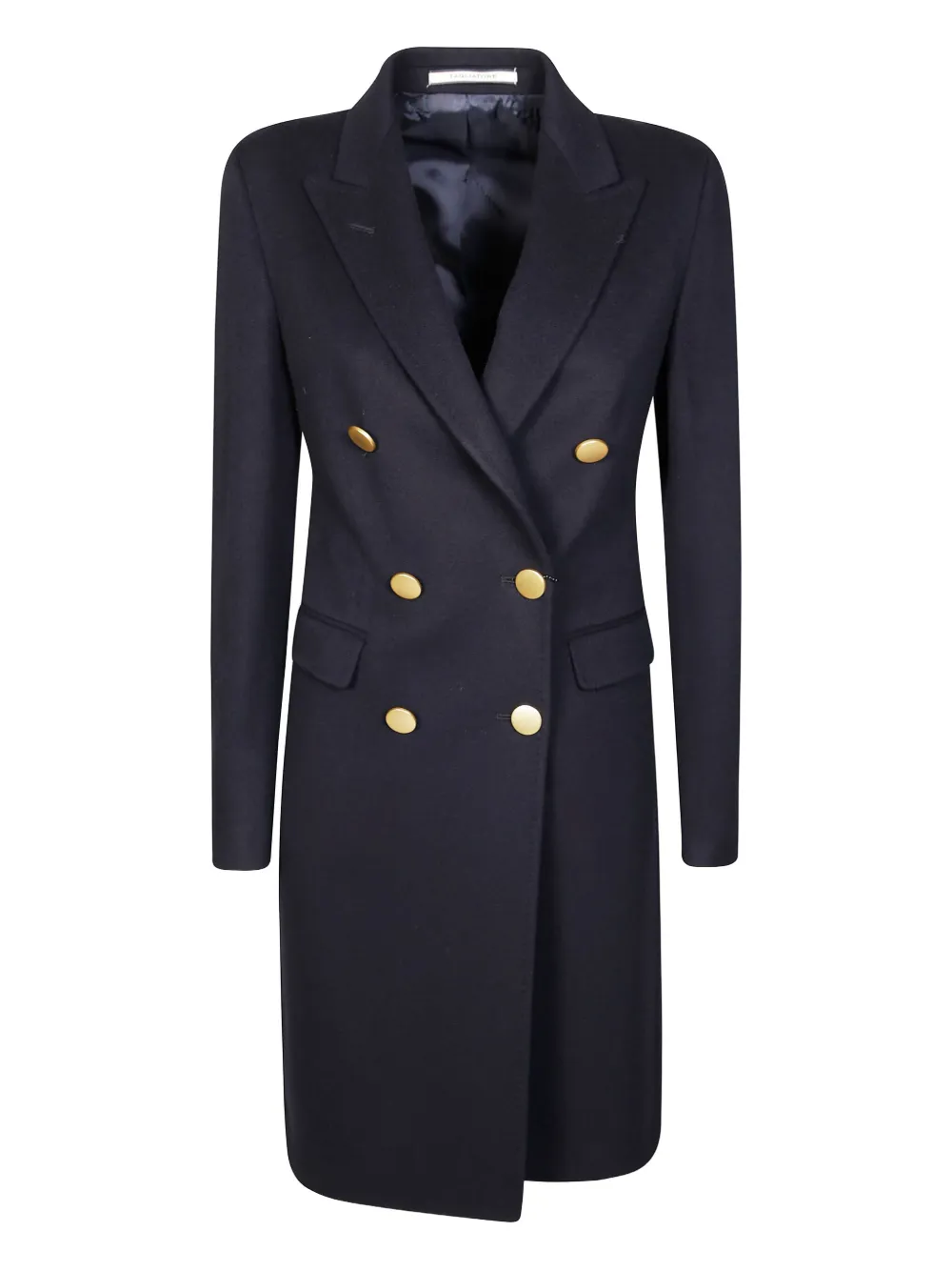 Tagliatore C-parigi10b Tailored Double-breasted Coat With Gold-tone Buttons In Blue