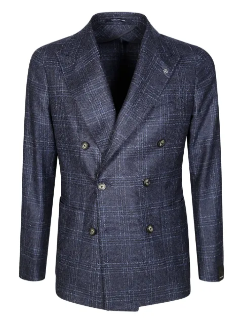 Tagliatore double-breasted plaid-pattern blazer