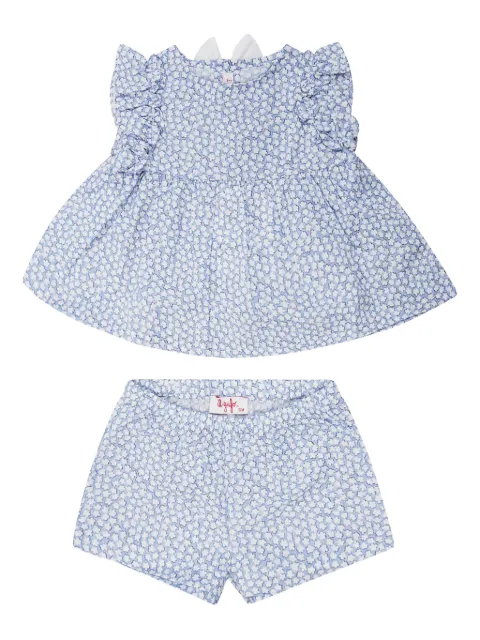 Il Gufo Conjunto 2 peças floral com babados