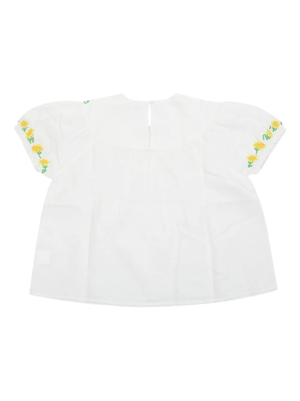 Stella McCartney Kids Shirt met geborduurde zonnebloemen Wit