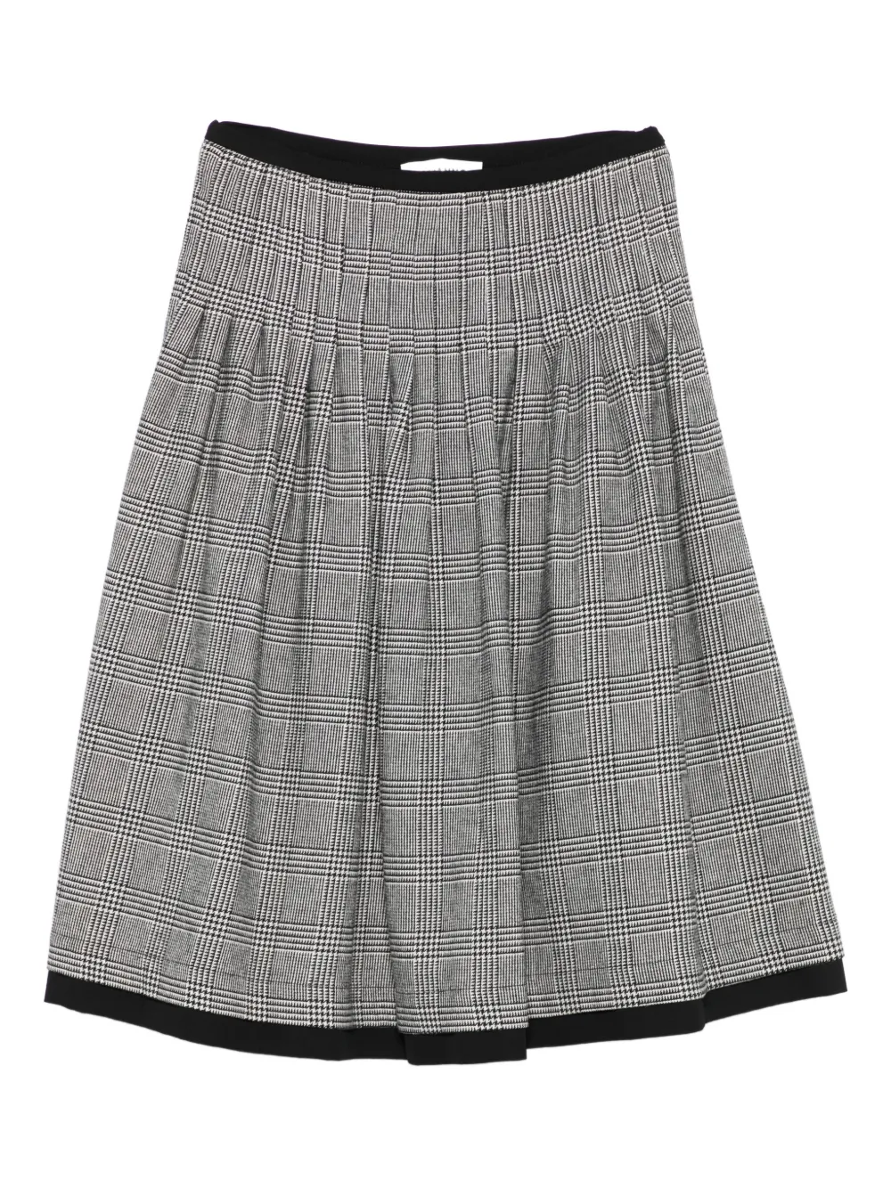 Ermanno Firenze Checked Pleated Skirt In Black