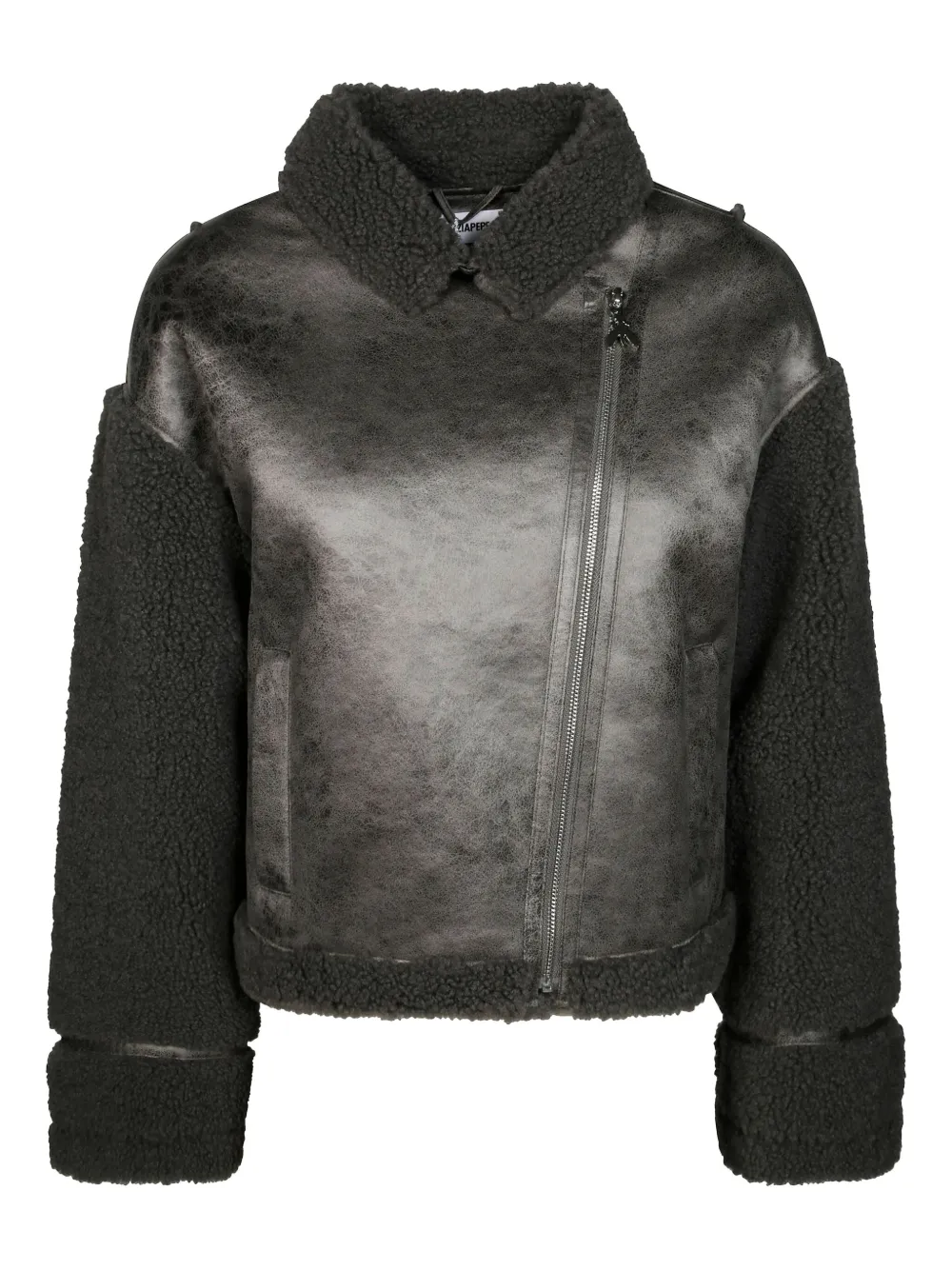 Patrizia Pepe girl shearling-effect jacket | Grey | Image 1