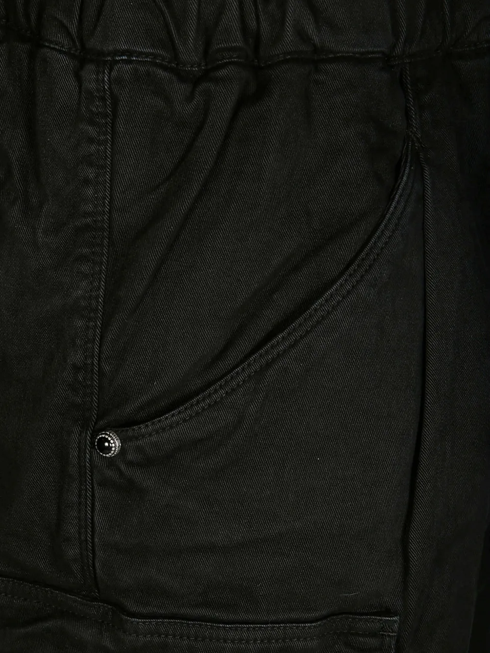 White Sand Gabardine Pocket Trousers In Black