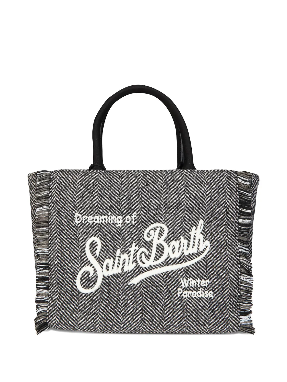 MC2 Saint Barth Colette herringbone fringed tote bag - Grigio
