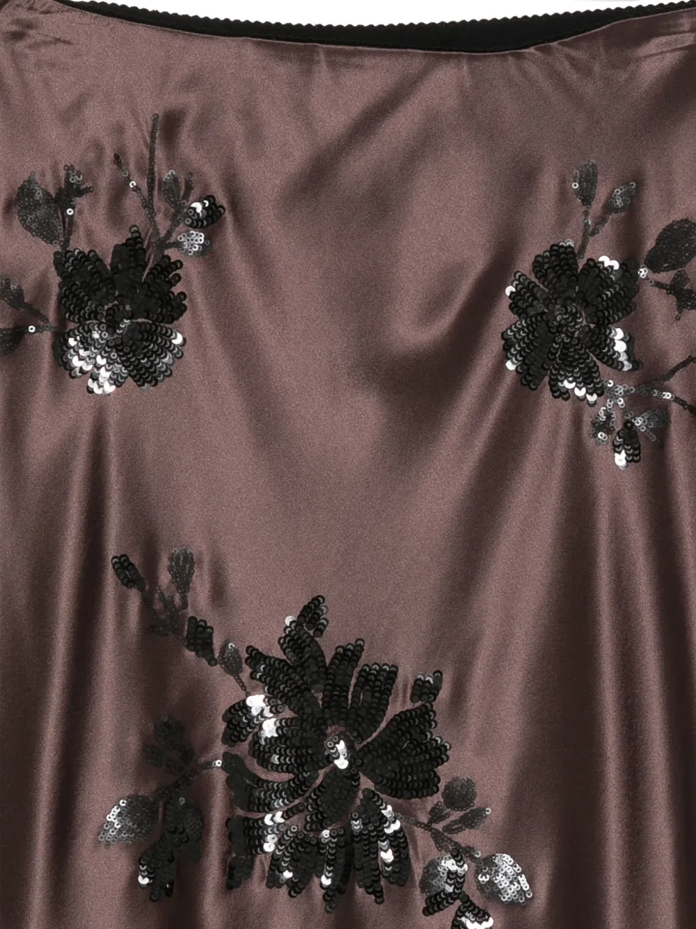 Ermanno Firenze Sequin-embellished Straight Skirt In Brown