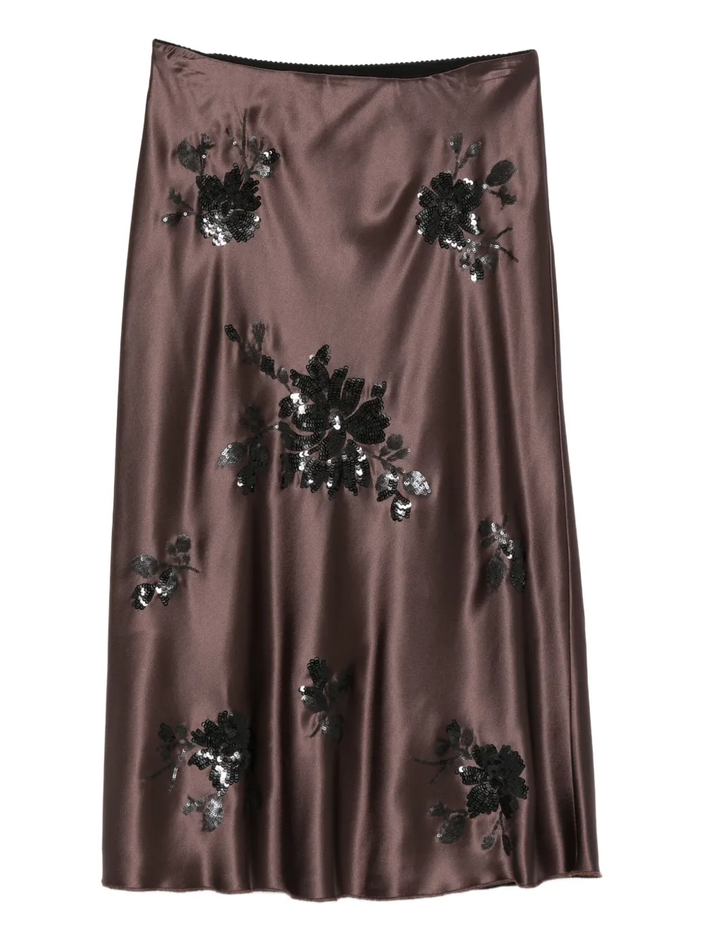 ERMANNO FIRENZE  jupe droite à sequins brodés | marron | Image 1