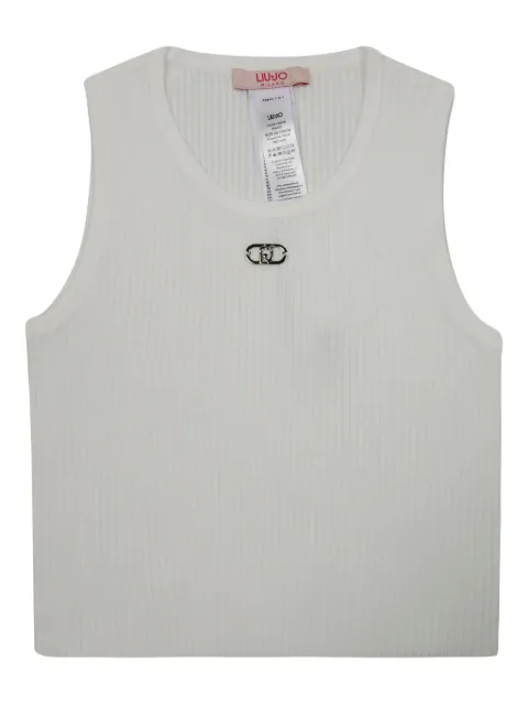 Liu Jo Kids top de canalé con placa del logo