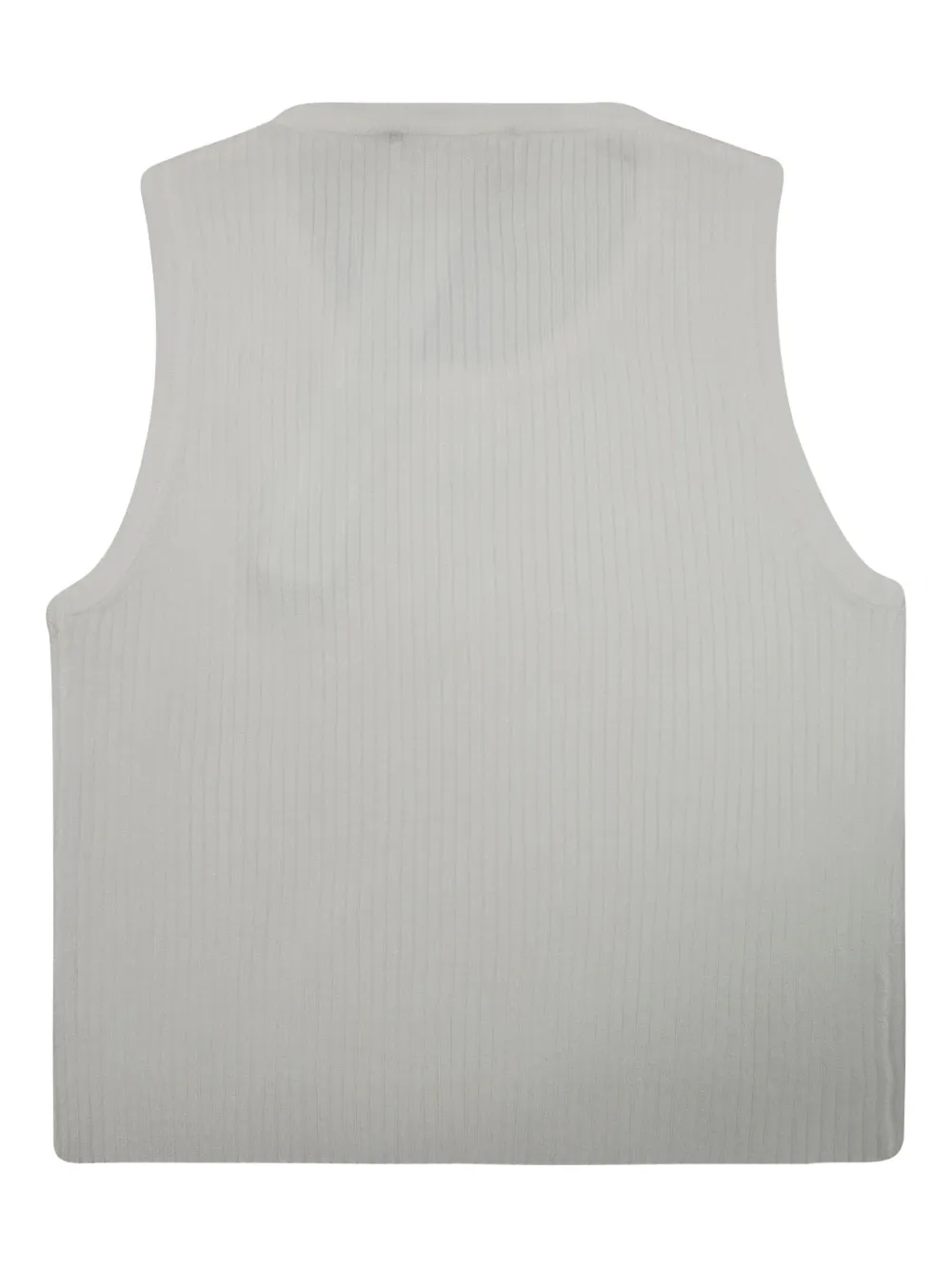 Liu •jo Logo-plaque Ribbed Top In Gray