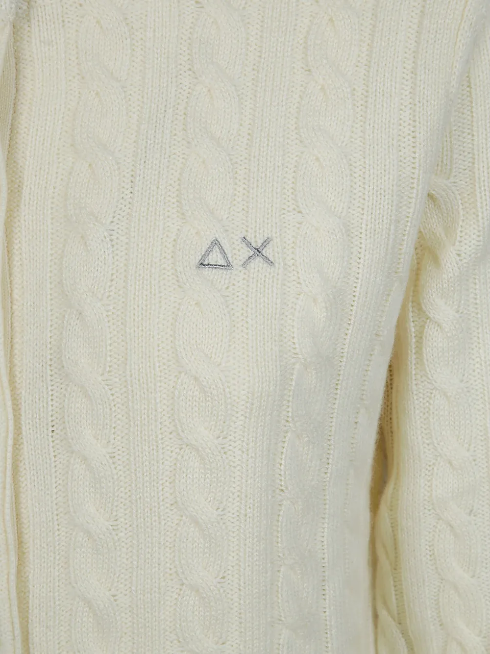 Sun 68 Round-neck Cardigan In Neutral