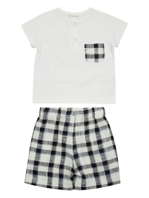 LALALU check T-shirt and shorts