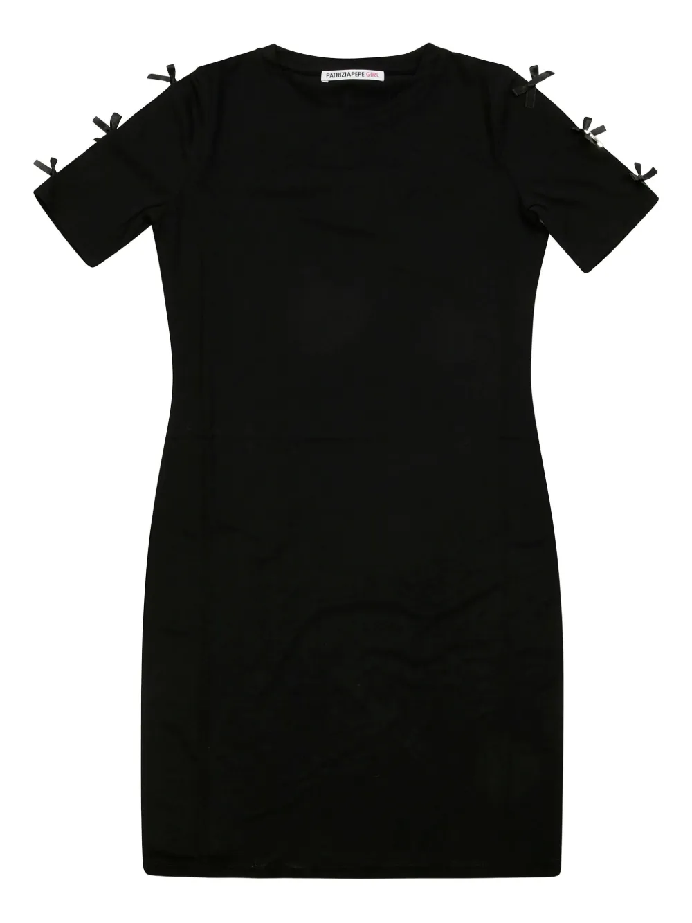 Patrizia Pepe Girl Bow-detail Mini Dress In Black