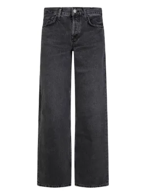 Adidas zip-detail wide-leg Jeans | Black | FARFETCH CA