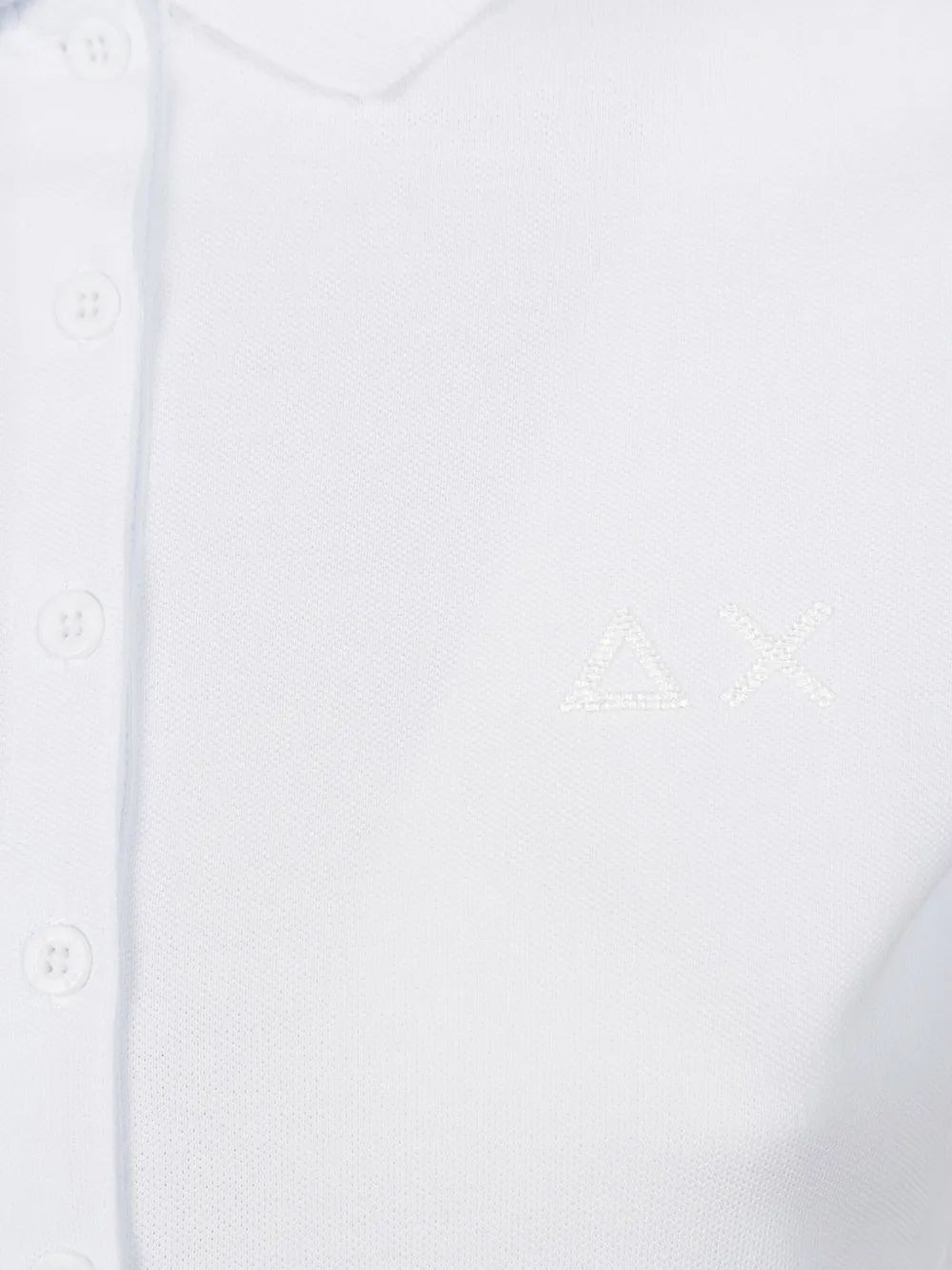 Sun 68 Logo Strass Polo Top In White