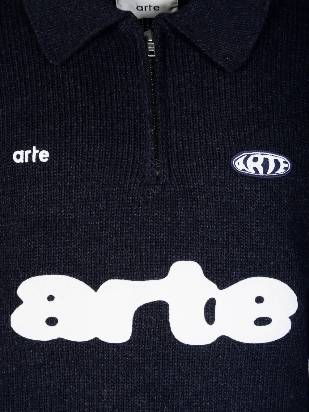 Arte Antwerp Half-zip Long-sleeves Polo Shirt In Blue