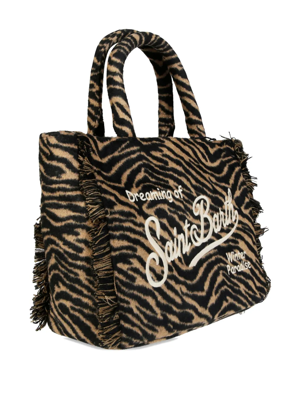 Mc2 Saint Barth Colette Zebra-print Tote Bag In Neutral