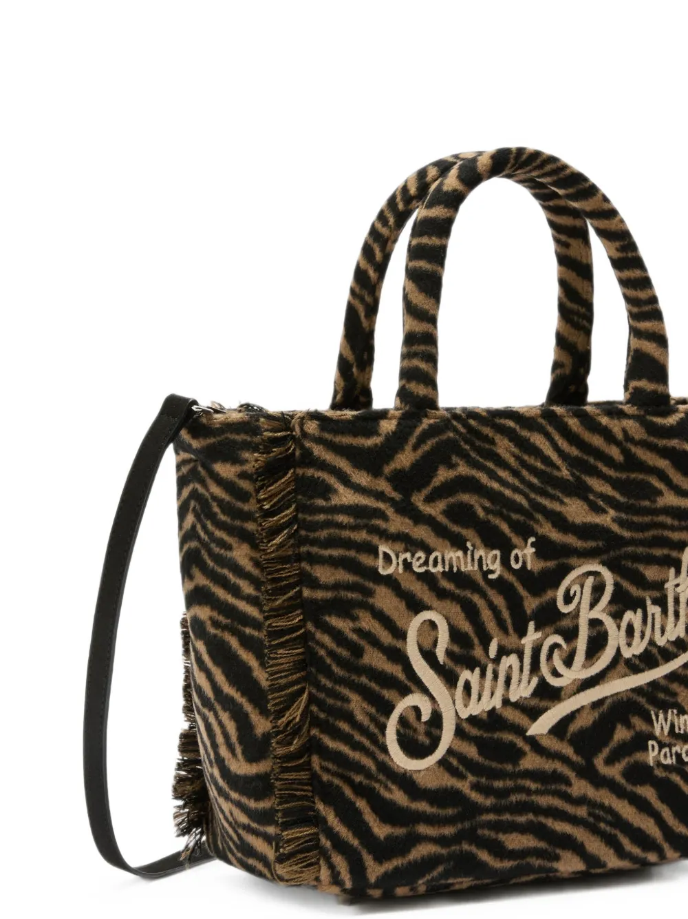 MC2 Saint Barth Colette shopper met zebraprint Beige