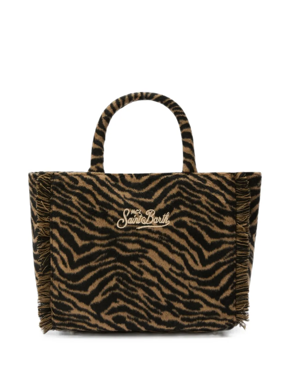 MC2 Saint Barth Colette shopper met zebraprint Beige