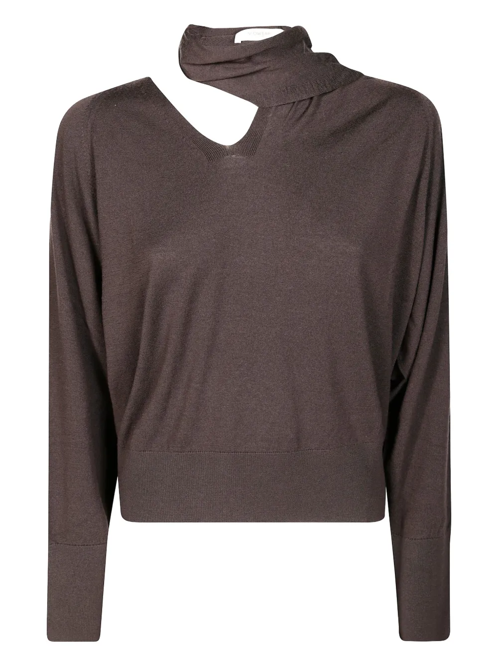 Incotex cut-out scarf sweater | Brown | Image 1