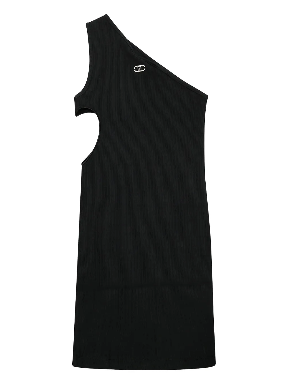 Liu Jo Kids rib asymmetrical-sleeve dress | Black | Image 1