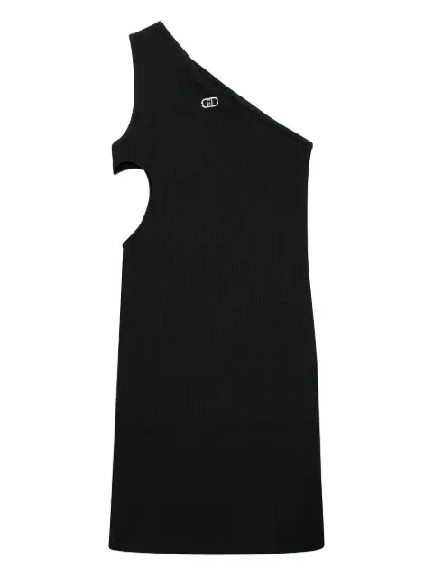 Liu Jo Kids rib asymmetrical-sleeve dress