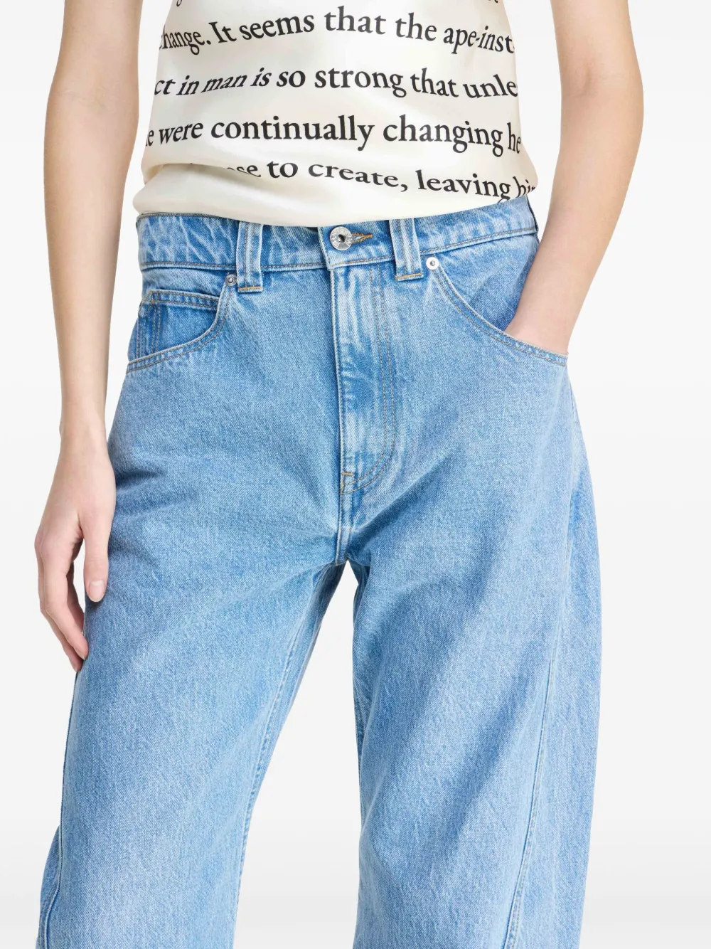 JW Anderson Gedraaide jeans Blauw