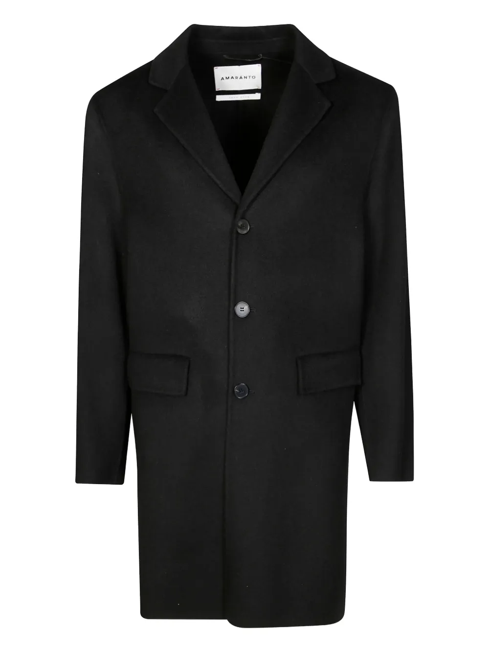 AMARÁNTO notched-lapels overcoat | Black | Image 1
