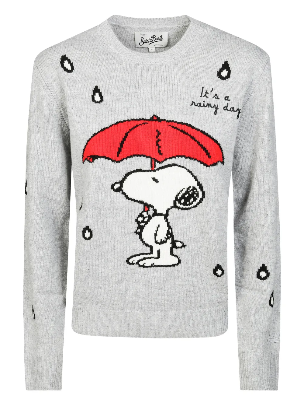 Mc2 Saint Barth New Queen Snoopie Loves Rain Sweater In Gray