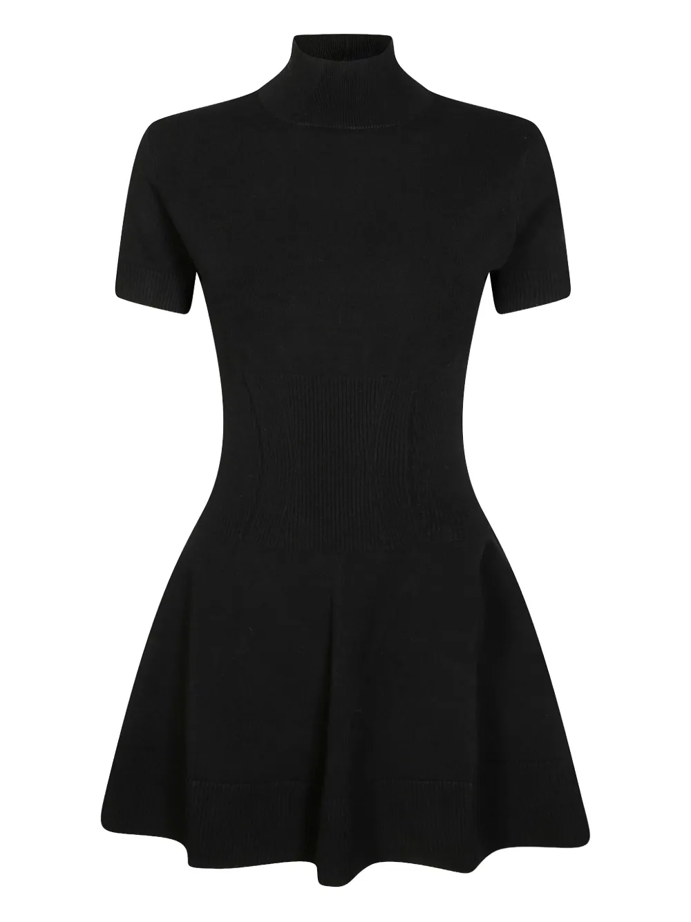 DONDUP short-sleeve ribbed mini dress | Black | Image 1