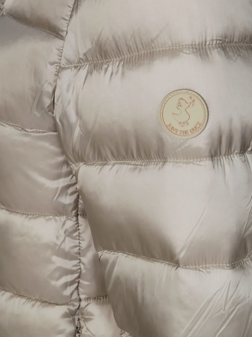 Save The Duck Gretel Faux Shearling Lining Hooded Puffer Jacket In White