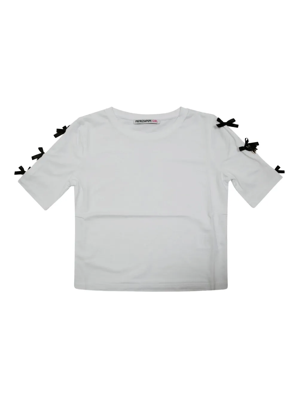 Patrizia Pepe girl T-shirt con fiocchi - Bianco