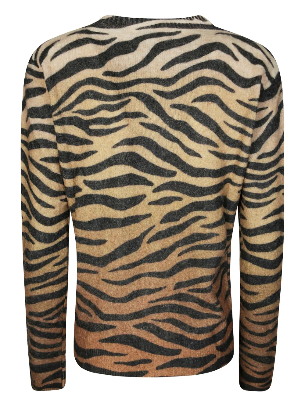 Mc2 Saint Barth Zebra-motif Alpaca Sweater In Brown