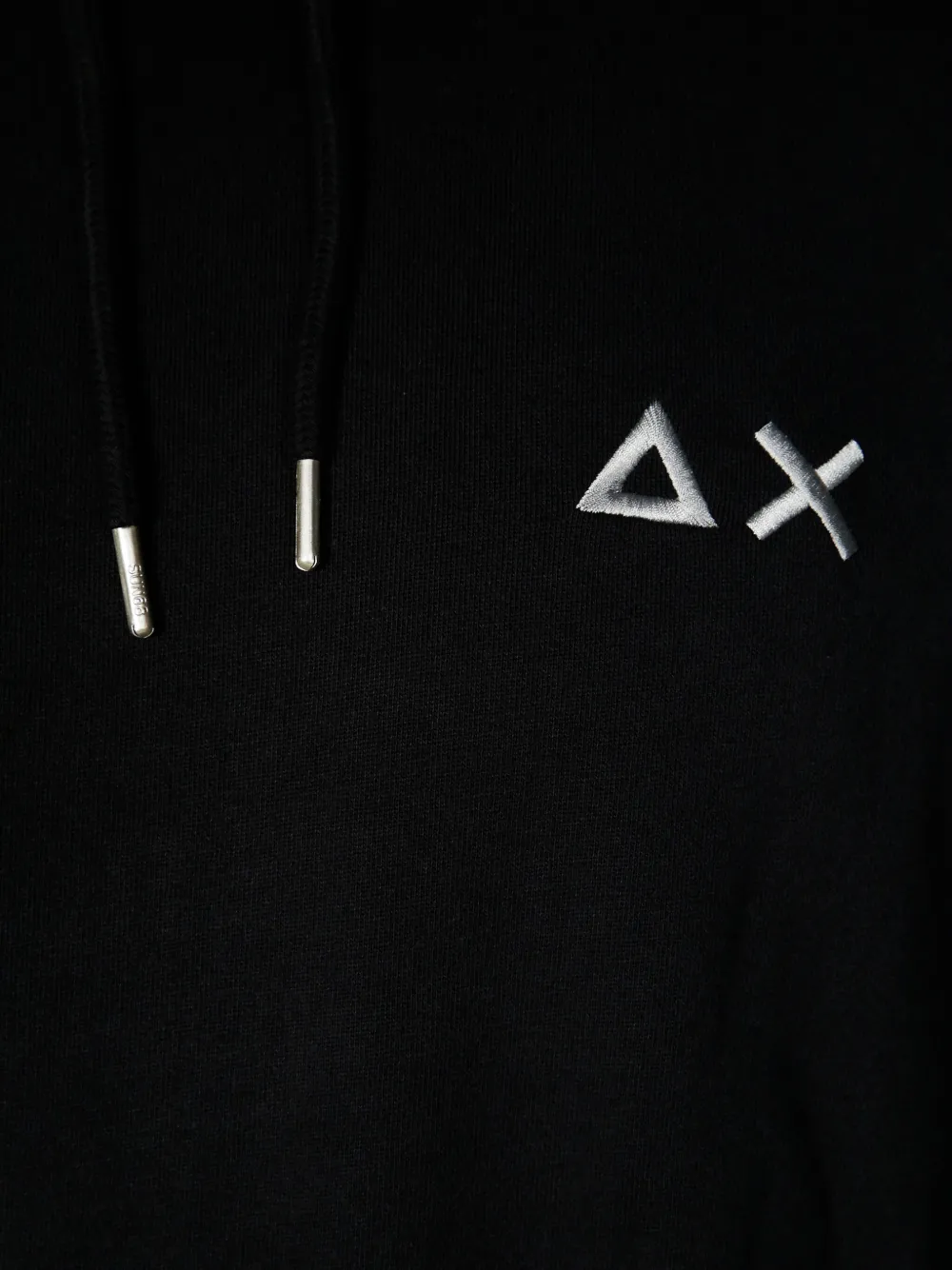 Sun68 Hoodie met geborduurd logo Zwart