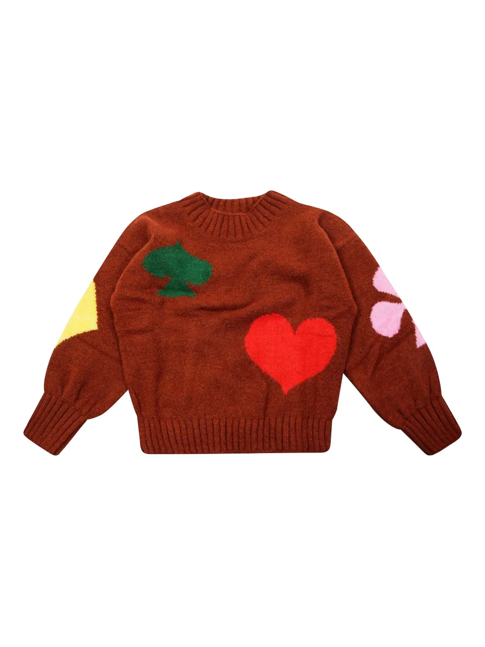 Bobo Choses heart-intarsia sweater | Brown | Image 1