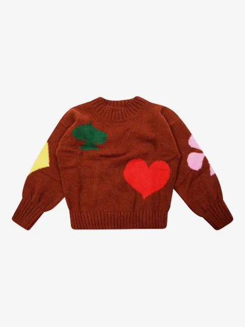Bobo Choses heart-intarsia sweater