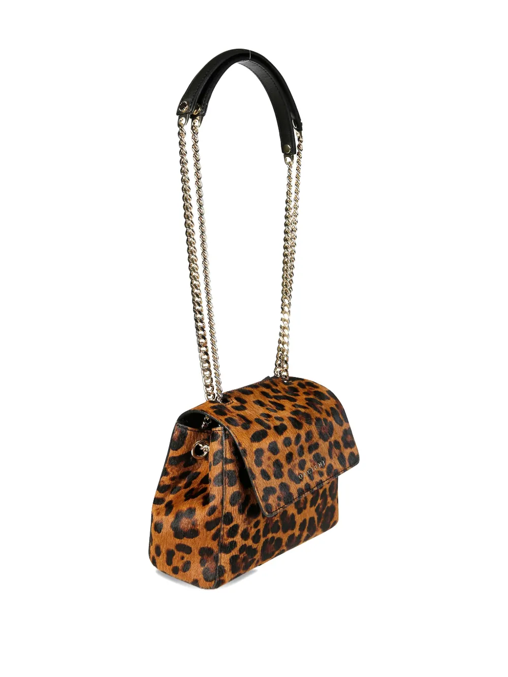 Orciani leopard print chain Sveva XS bag Bruin