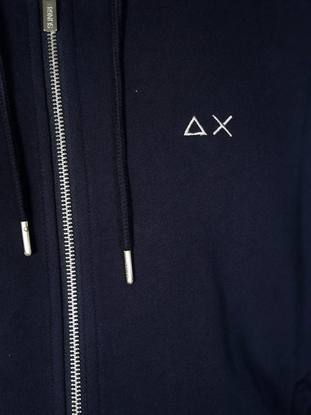Sun 68 Zip Hoodie With Contrasting Fabric In Blue