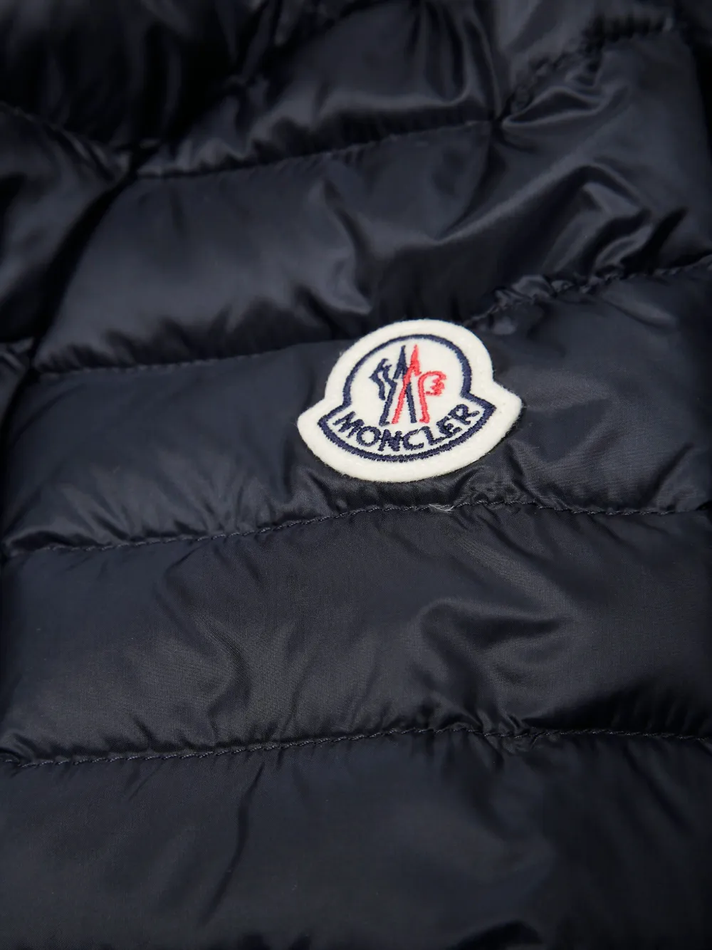 Moncler Enfant Gewatteerd jack met logopatch Blauw
