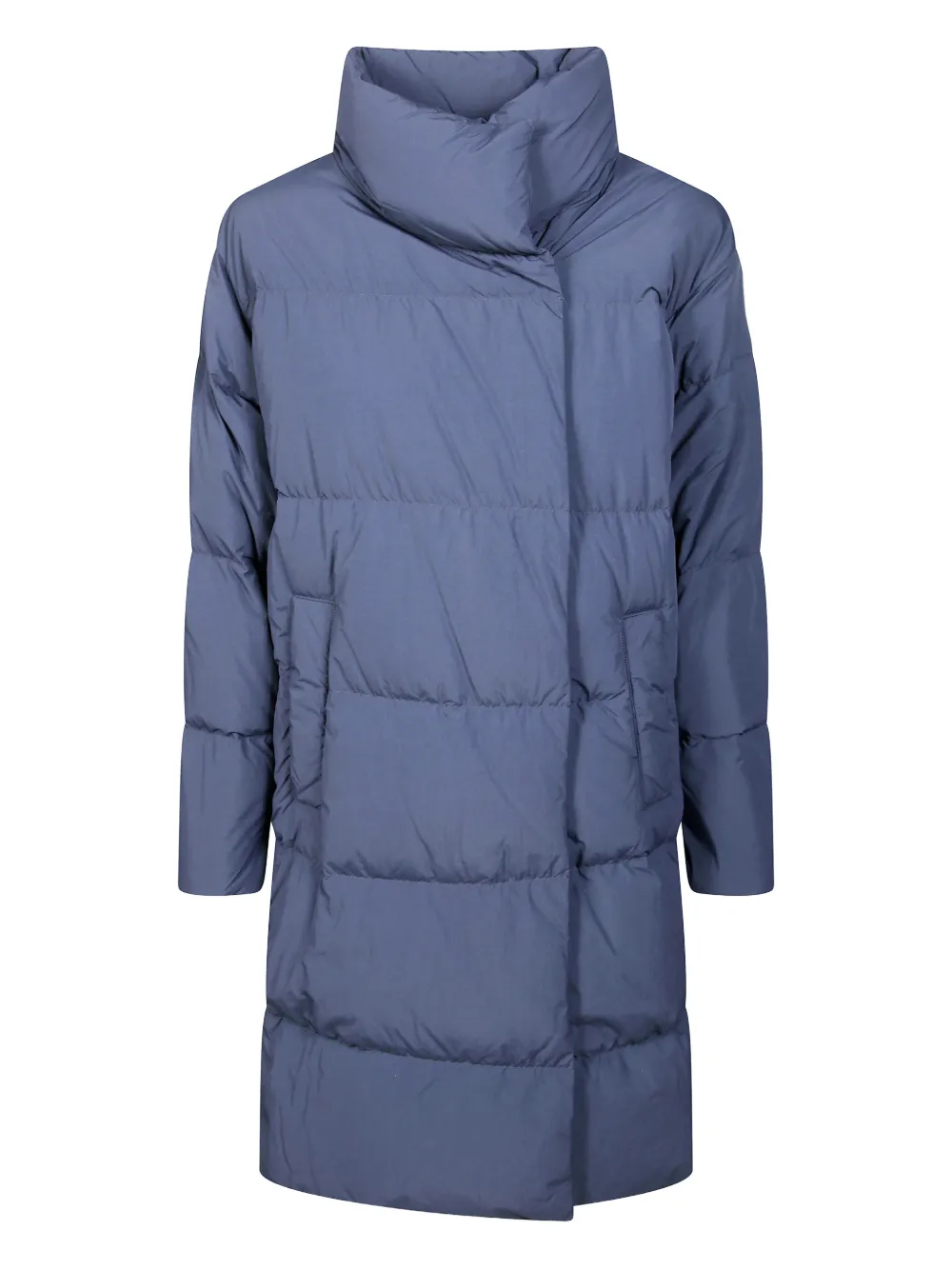 Weekend Max Mara Tenuta Funnel-neck Coat In Blue