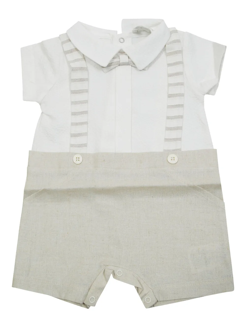 LALALU stripe-detail romper | Neutrals | Image 1
