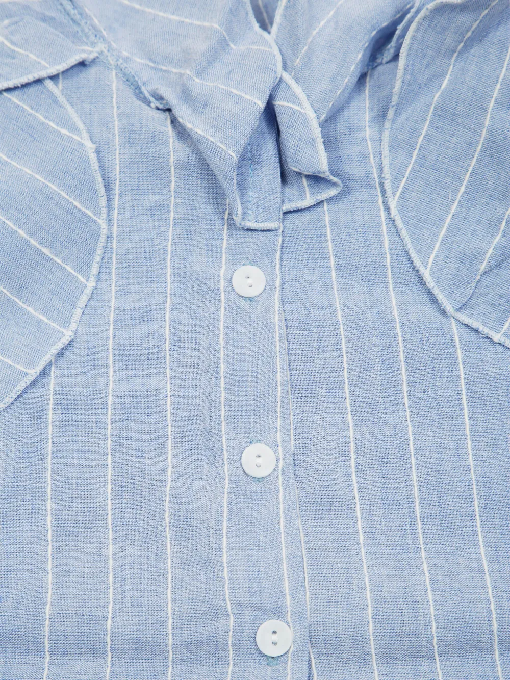 LALALU Gestreept shortsset met ruches Wit