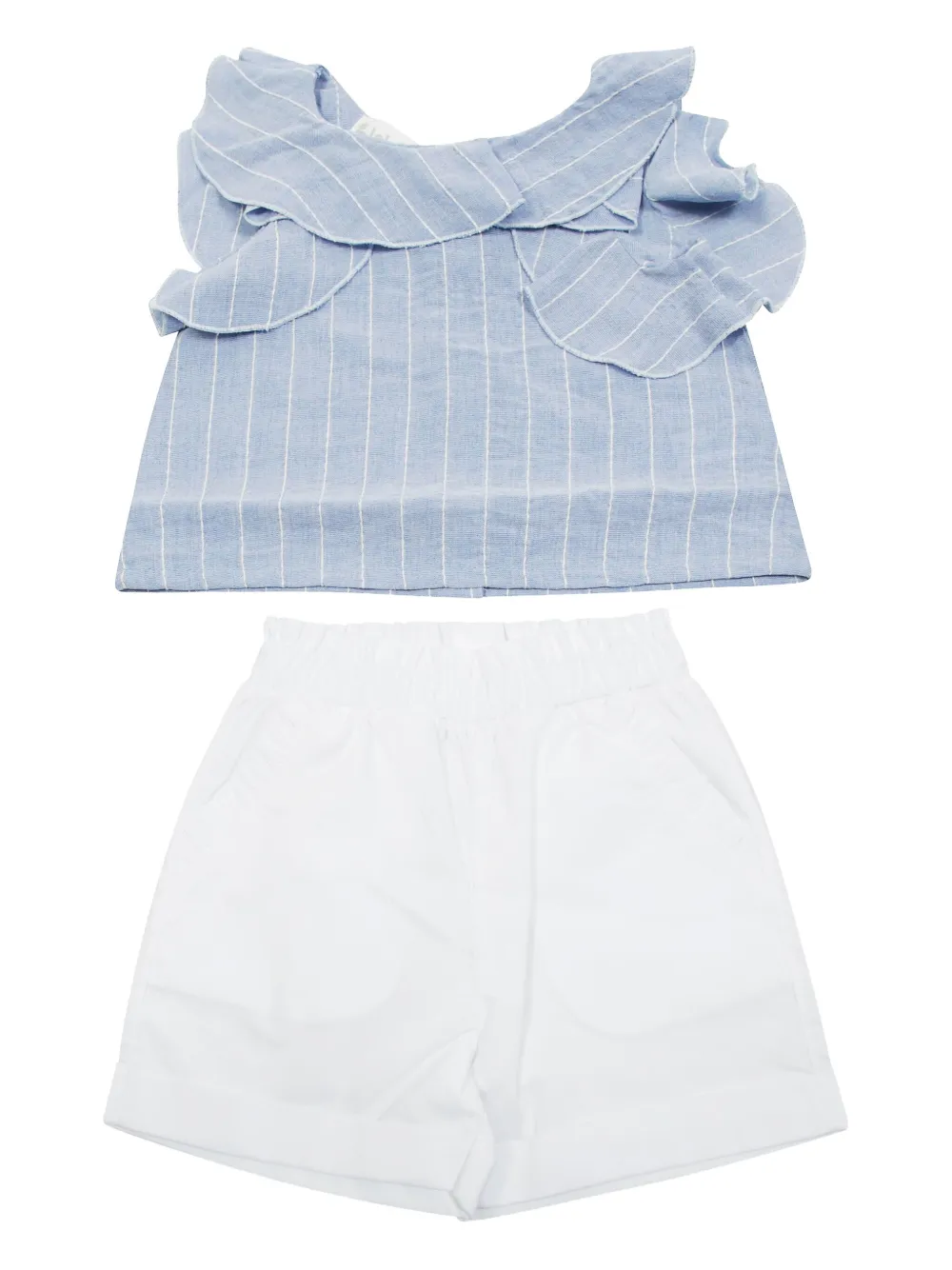LALALU Conjunto listrado com babados | Branco | Image 1