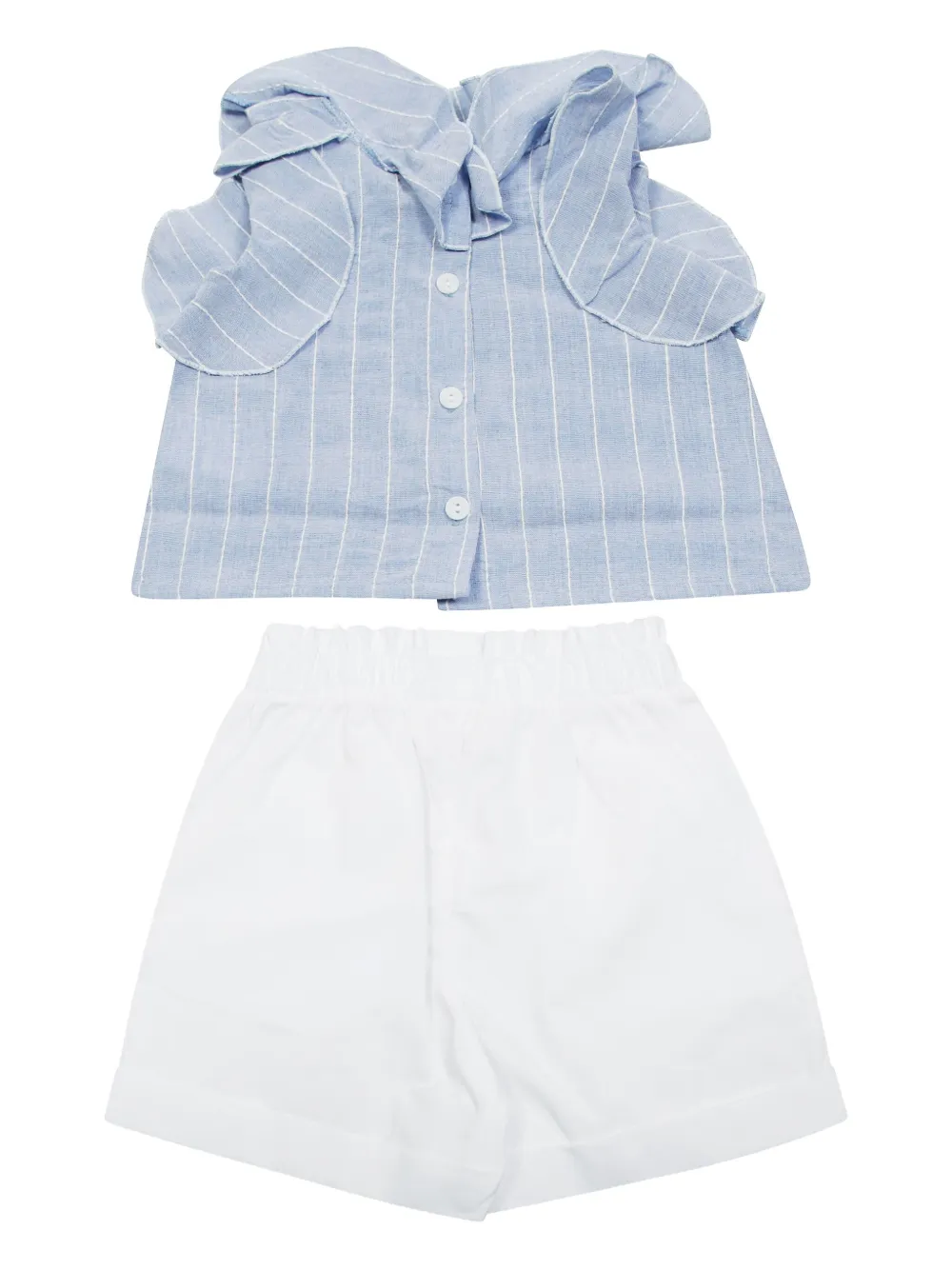 LALALU Conjunto listrado com babados | Conjunto de shorts | Image 2