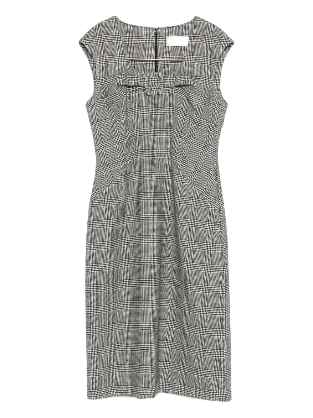 Ermanno Firenze Checked Midi Dress In Gray