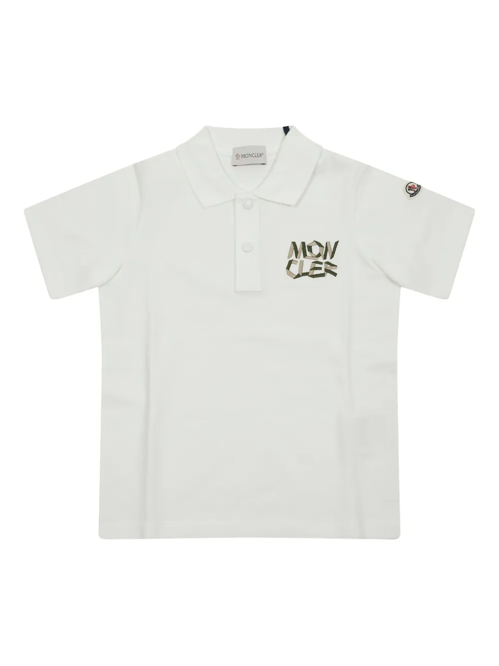 Moncler Enfant Poloshirt met borduurwerk en korte mouwen Wit