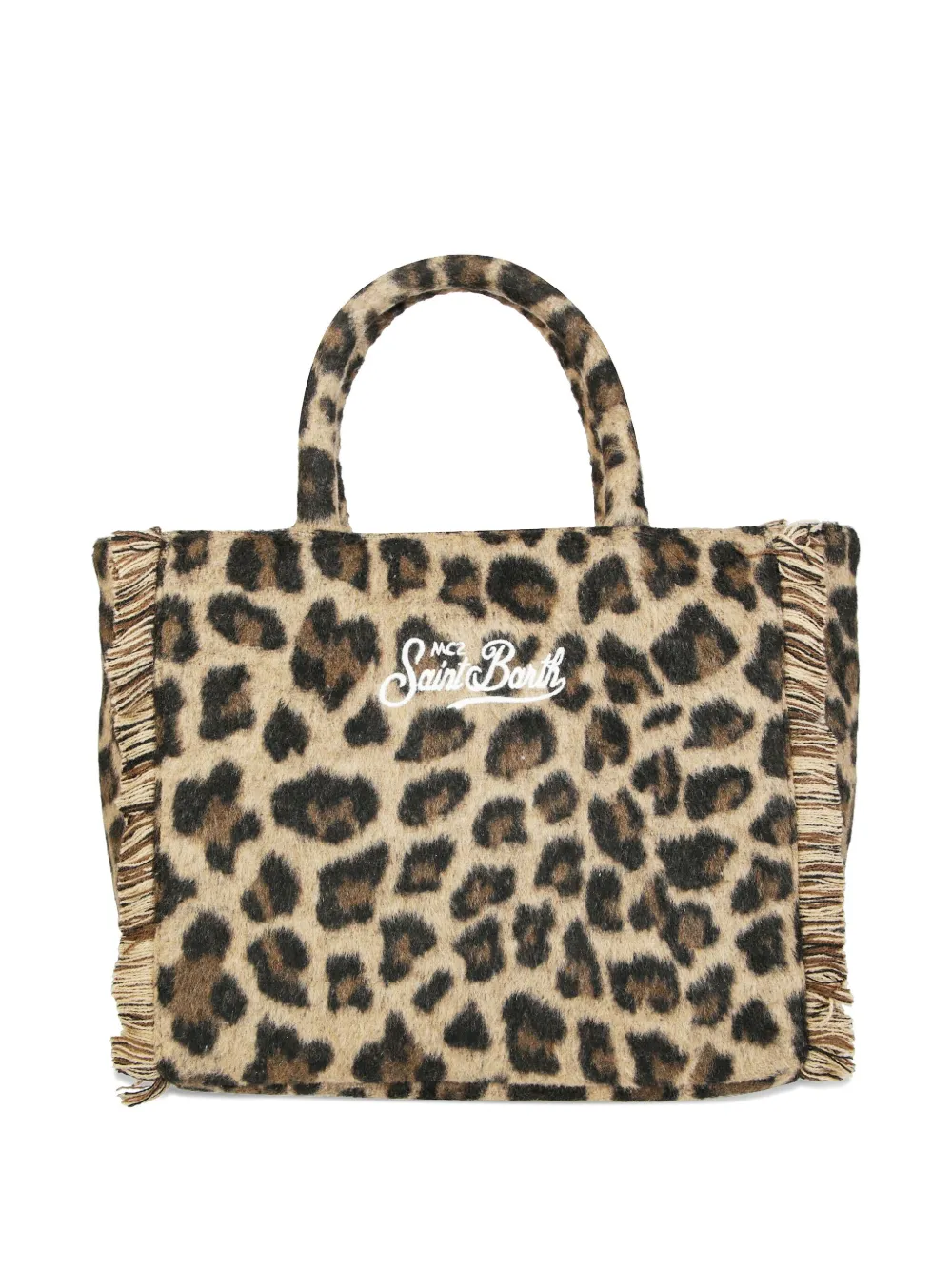 MC2 Saint Barth Colette fringed-leopard felt tote bag - Beige