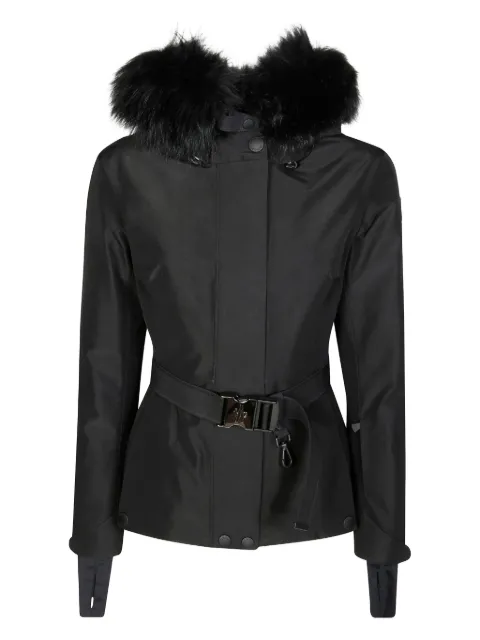 Moncler Grenoble fur hooded belted laplance ski jacket