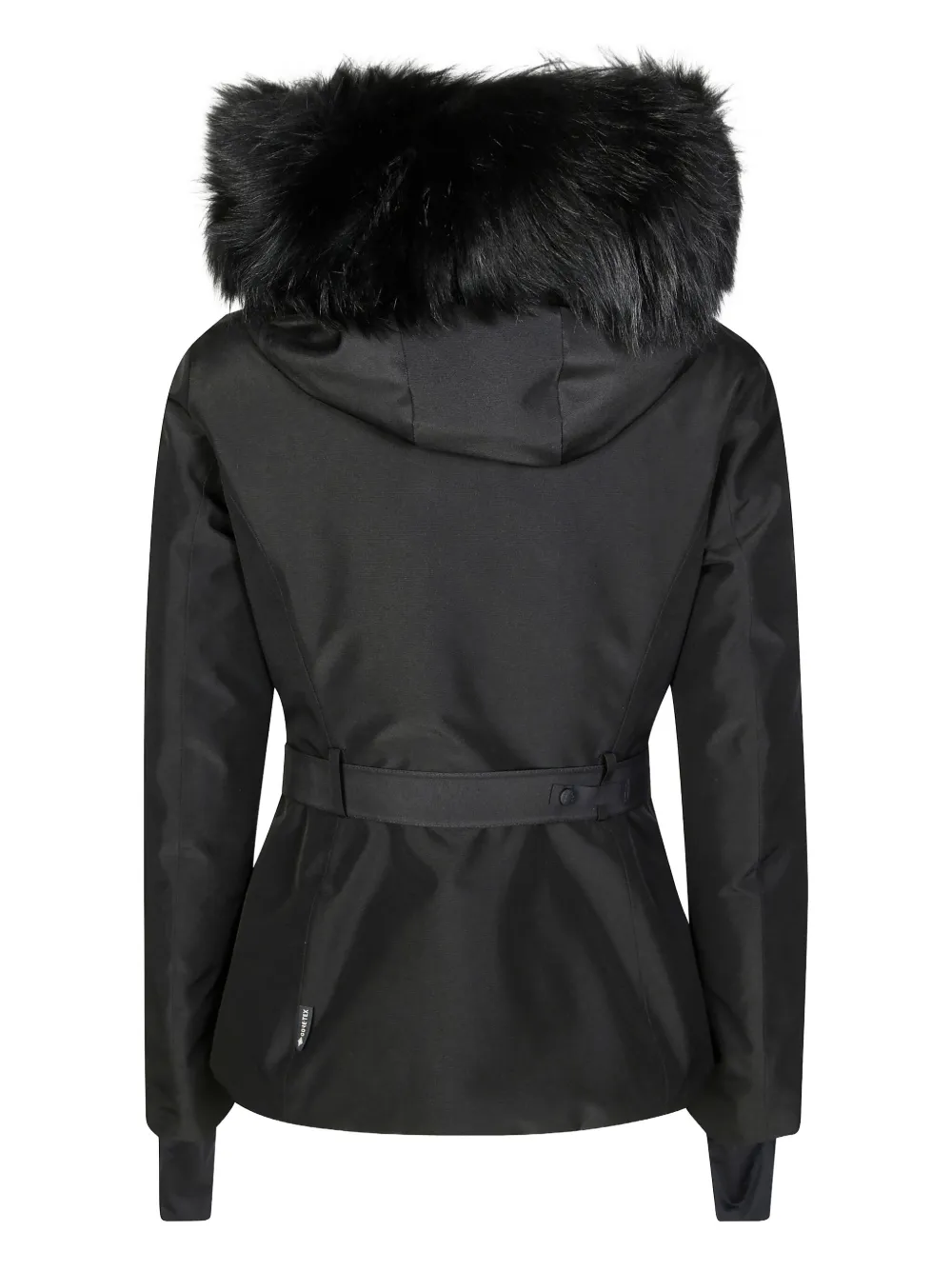Moncler Laplance Gore-tex Shearling-trimmed Hooded Down Ski Jacket In Black